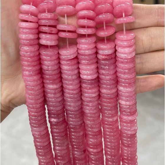 No_694_Enhanced Pink Chalcedony Spacer_4*12mm_(Sold Per Strand)