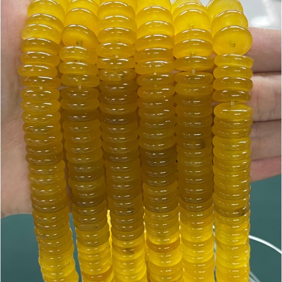 No_698_Enhanced Yellow Chalcedony Spacer_4*12mm_(Sold Per Strand)
