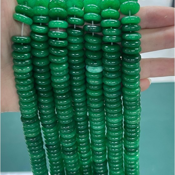 No_700_Enhanced Dry Green Chalcedony Spacer_4*12mm_(Sold Per Strand)