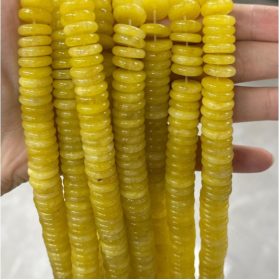 No_704_Enhanced Bright Yellow Chalcedony Spacer_4*12mm_(Sold Per Strand)