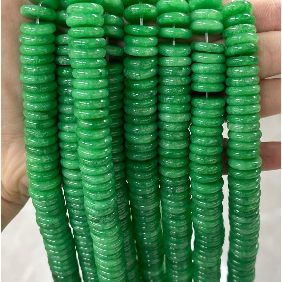 No_705_Enhanced Light Green Chalcedony Spacer_4*12mm_(Sold Per Strand)