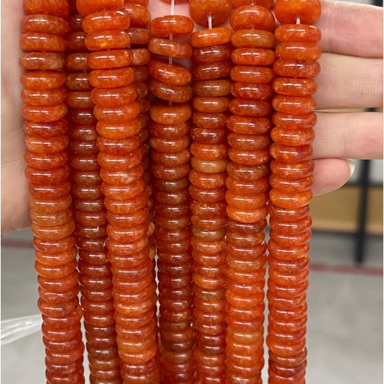 No_708_Enhanced Orange Red Chalcedony Spacer_4*12mm_(Sold Per Strand)