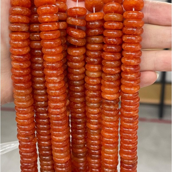 No_708_Enhanced Orange Red Chalcedony Spacer_4*12mm_(Sold Per Strand)