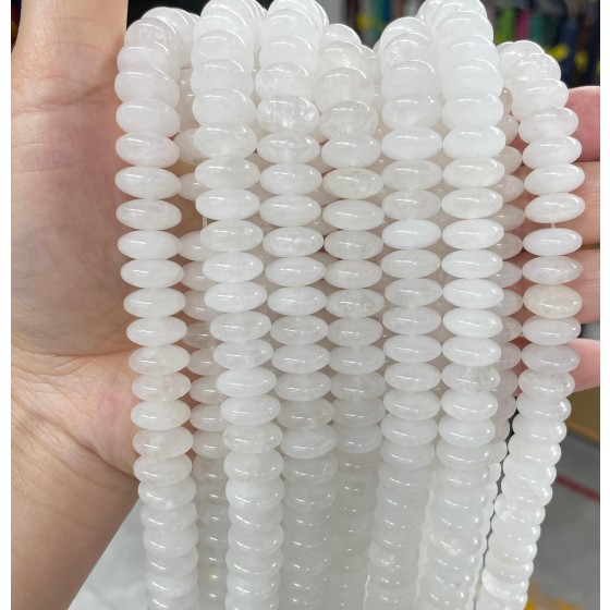 No_709_Natural White Jade Flying Saucer Bead_5*12mm_(Sold Per Strand)