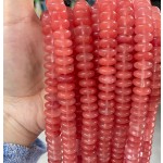 No_718_Synthetic Watermelon Red Crystal Flying Saucer Bead_5*12mm_(Sold Per Strand)