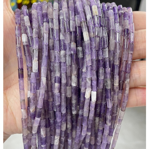 No_723_Natural Amethyst Round Tube_6*3mm_(Sold Per Strand)