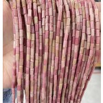 No_724_Natural Rhodonite Round Tube_6*3mm_(Sold Per Strand)