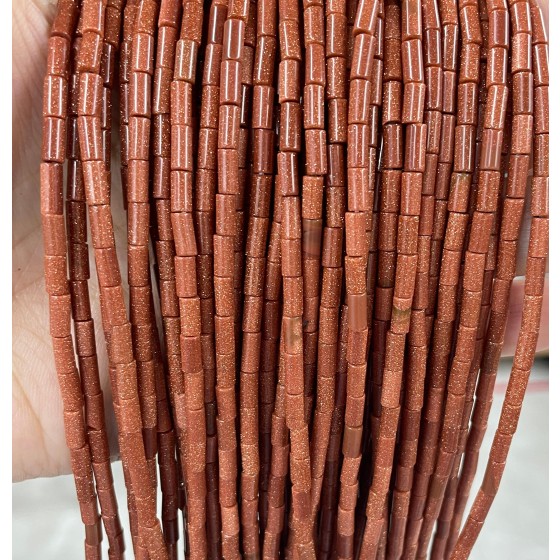No_736_Synthetic Goldstone Round Tube_6*3mm_(Sold Per Strand)