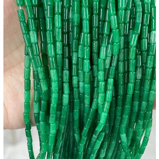 No_740_Enhanced Dry Green Green Jaderound Tube_6*3mm_(Sold Per Strand)