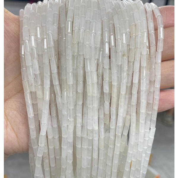 No_743_Natural White Crystal Round Tube_6*3mm_(Sold Per Strand)