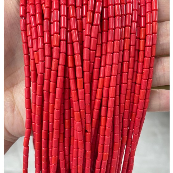 No_748_Synthetic Red Jasper Round Tube_6*3mm_(Sold Per Strand)