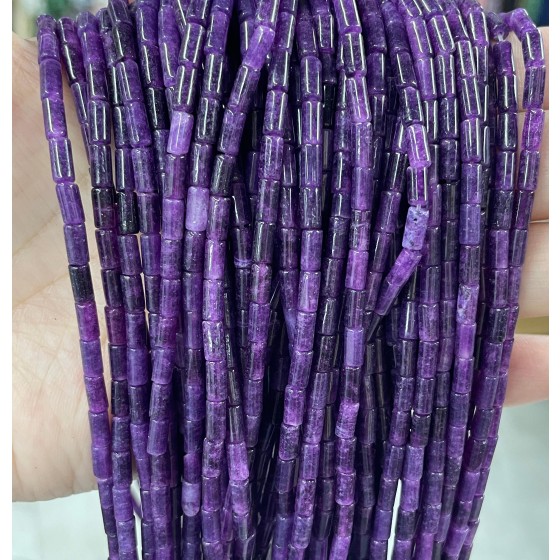 No_749_Enhanced Deep Purple Chalcedony Round Tube_6*3mm_(Sold Per Strand)
