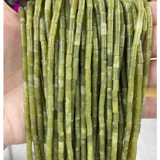 No_750_Natural Southern Jade Round Tube_6*3mm_(Sold Per Strand)