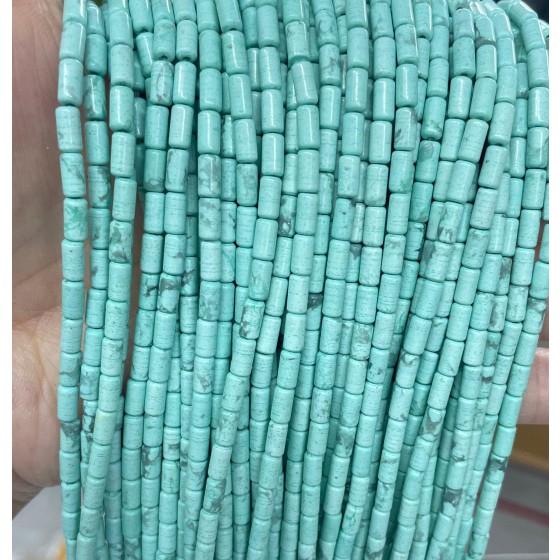 No_753_Enhanced Light Turquoise Round Tube_6*3mm_(Sold Per Strand)