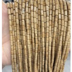 No_766_Natural Yellow Sand Stone Round Tube_6*3mm_(Sold Per Strand)