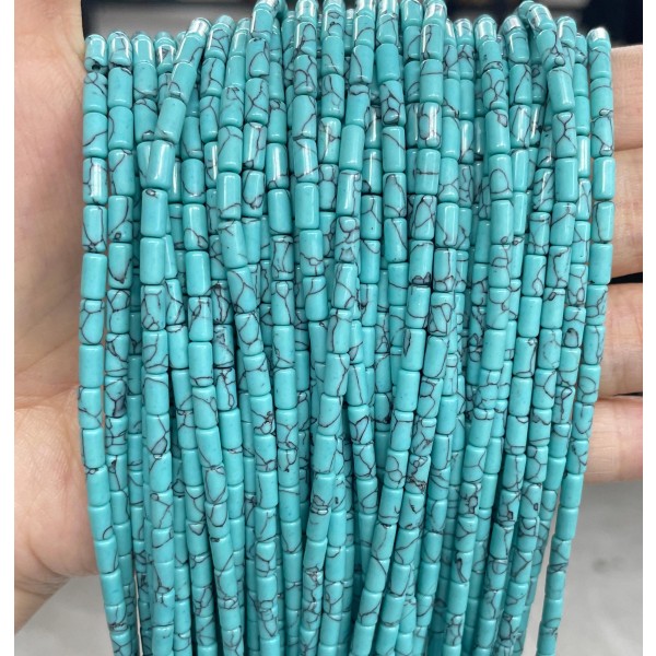 No_778_Synthetic Light Turquoise Round Tube_6*3mm_(Sold Per Strand)