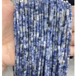 No_779_Natural Blue Spot Jasper Round Tube_6*3mm_(Sold Per Strand)