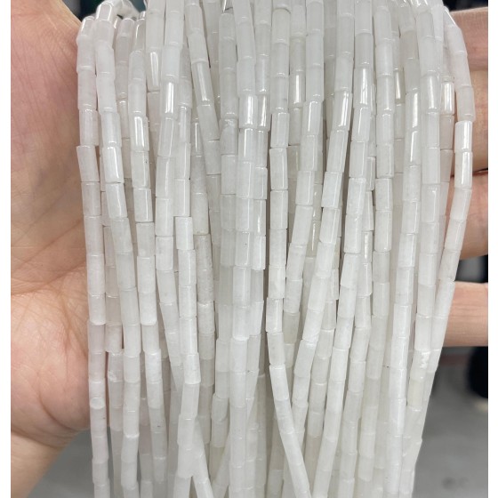 No_782_Natural White Jade Round Tube_6*3mm_(Sold Per Strand)