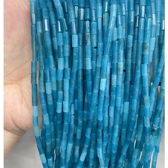 No_789_Enhanced Blue Chalcedony Round Tube_6*3mm_(Sold Per Strand)