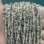 No_803_Natural Dalmation Jasper Small Cubes_2mm_(Sold Per Strand)