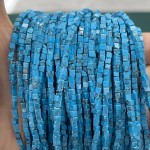 No_810_Synthetic Blue Turquoise Small Cubes_2mm_(Sold Per Strand)