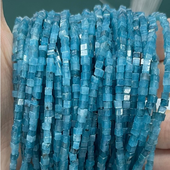 No_817_Dyed Ink Blue Chalcedony Cube Beads_2mm_(Sold Per Strand)