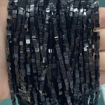No_836_Natural Black Agate Small Cube Beads_2mm_(Sold Per Strand)