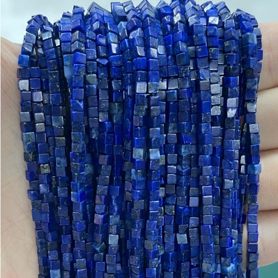 No_837_Enhanced Lapis Lazuli Small Cube Beads_2mm_(Sold Per Strand)