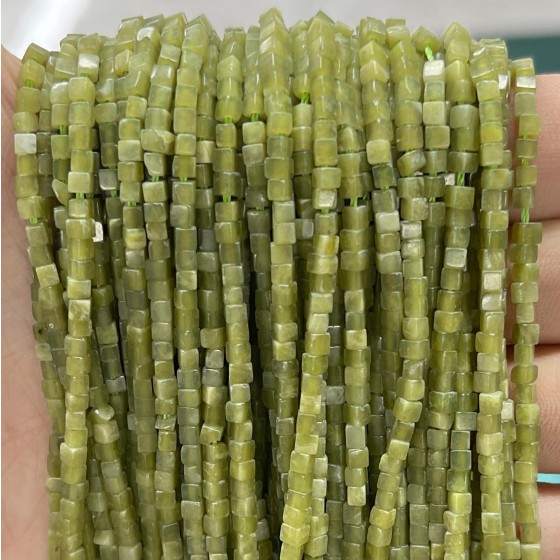No_838_Natural Southern Jade Small Cube Beads_2mm_(Sold Per Strand)