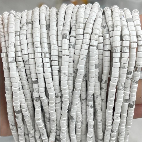 No_842_Natural Howlite Disc (heishi) Spacer Beads_2*3mm_(Sold Per Strand)