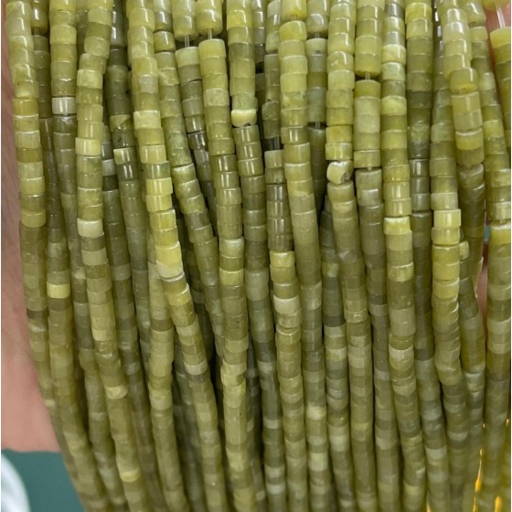 No_846_Natural Southern Jade Disc (heishi) Spacer Beads_2*3mm_(Sold Per Strand)