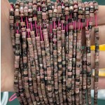 No_847_Natural Black Line Rhodonite Disc (heishi) Spacer Beads_2*3mm_(Sold Per Strand)