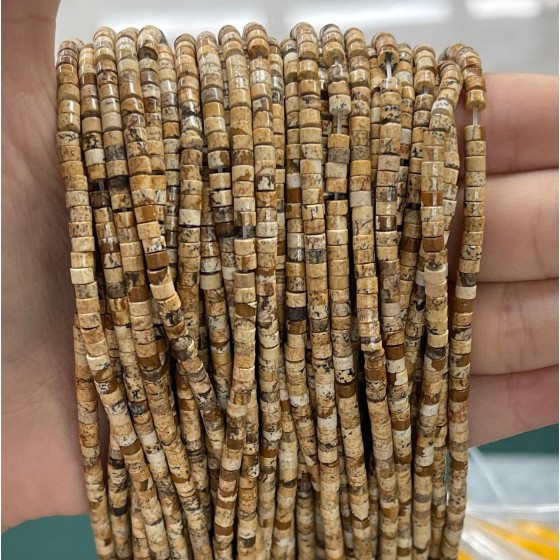 No_850_Natural Picture Jasper Disc (heishi) Spacer Beads_2*3mm_(Sold Per Strand)