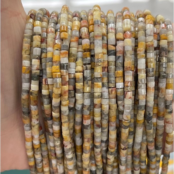 No_855_Natural Crazy Agate Disc (heishi) Spacer Beads_2*3mm_(Sold Per Strand)
