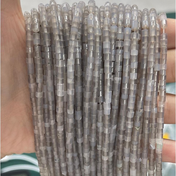 No_859_Natural Gray Agate Disc (heishi) Spacer Beads_2*3mm_(Sold Per Strand)