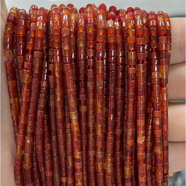 No_873_Red Agate Disc (heishi) Spacer Beads_2*3mm_(Sold Per Strand)