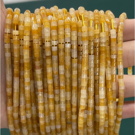 No_878_Natural Yellow Jade Disc (heishi) Spacer Beads_2*3mm_(Sold Per Strand)