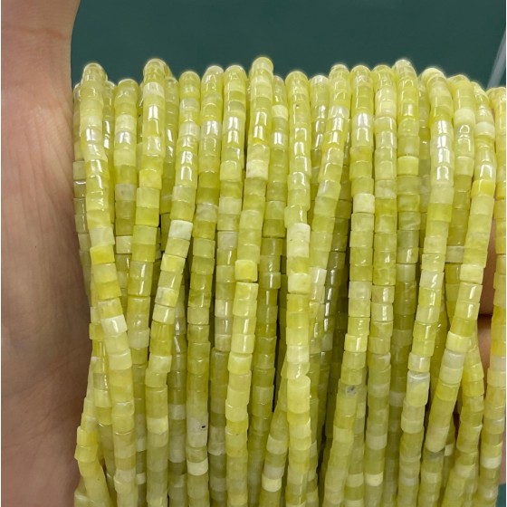 No_879_Natural Lemon Jade Disc (heishi) Spacer Beads_2*3mm_(Sold Per Strand)