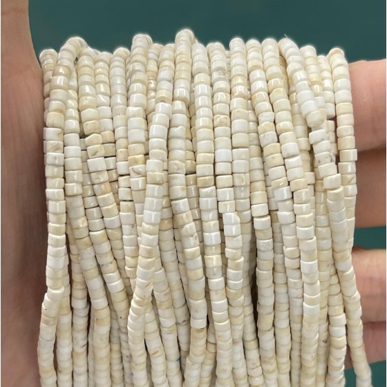 No_881_Natural Magnesite Disc (heishi) Spacer Beads_2*3mm_(Sold Per Strand)