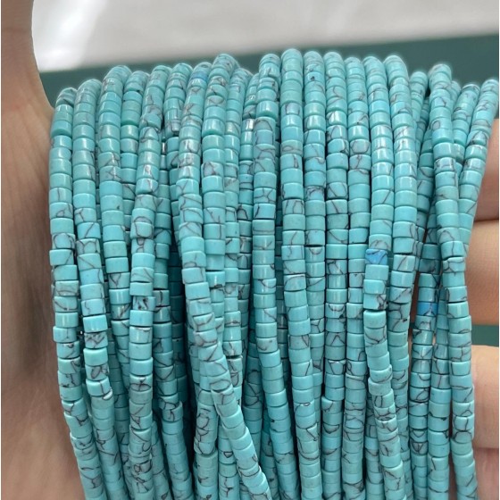 No_883_Synthetic Light Turquoise Disc (heishi) Spacer Beads_2*3mm_(Sold Per Strand)