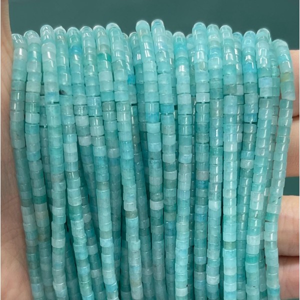 No_887_Enhanced Amazonite Colored Chalcedony Disc (heishi) Spacer Beads_2*3mm_(Sold Per Strand)