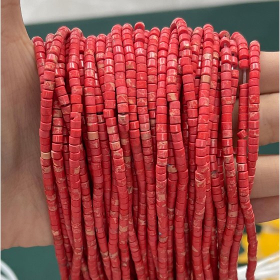 No_891_Synthetic Red Imperial Jasper Disc (heishi) Spacer Beads_2*3mm_(Sold Per Strand)