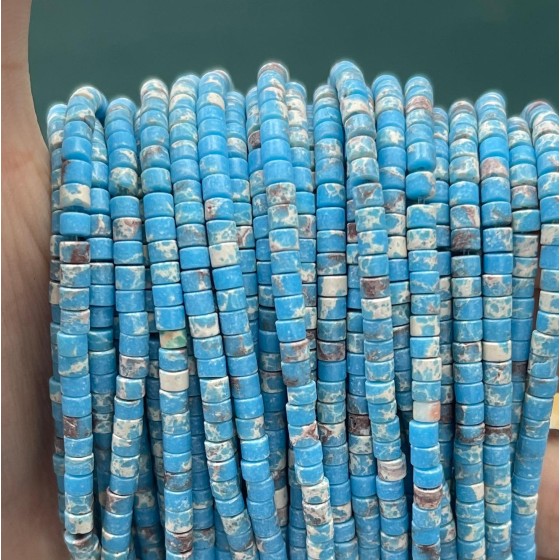 No_892_Synthetic Light Blue Imperial Jasper Disc (heishi) Spacer Beads_2*3mm_(Sold Per Strand)