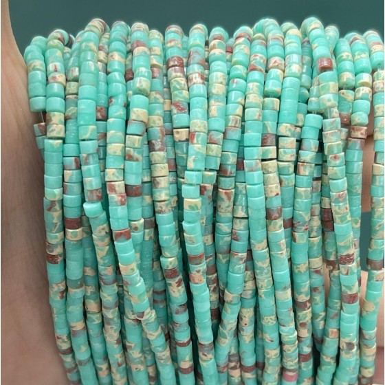 No_893_Synthetic Green Imperial Jasper Disc (heishi) Spacer Beads_2*3mm_(Sold Per Strand)