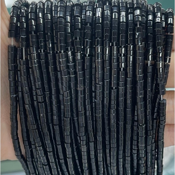 No_894_Natural Black Agate Disc (heishi) Spacer Beads_2*3mm_(Sold Per Strand)
