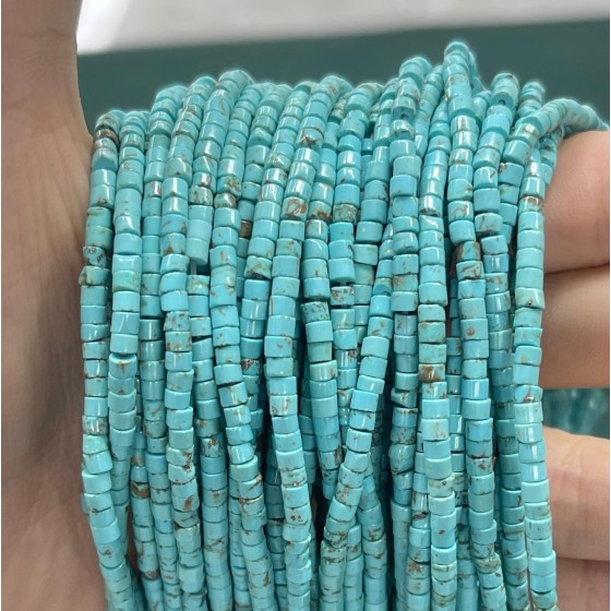 No_895_Enhanced Blue Turquoise Disc (heishi) Spacer Beads_2*3mm_(Sold Per Strand)