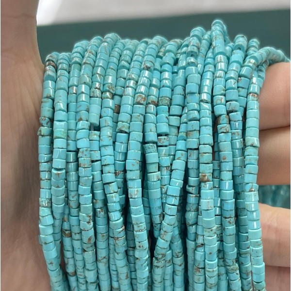 No_895_Enhanced Blue Turquoise Disc (heishi) Spacer Beads_2*3mm_(Sold Per Strand)
