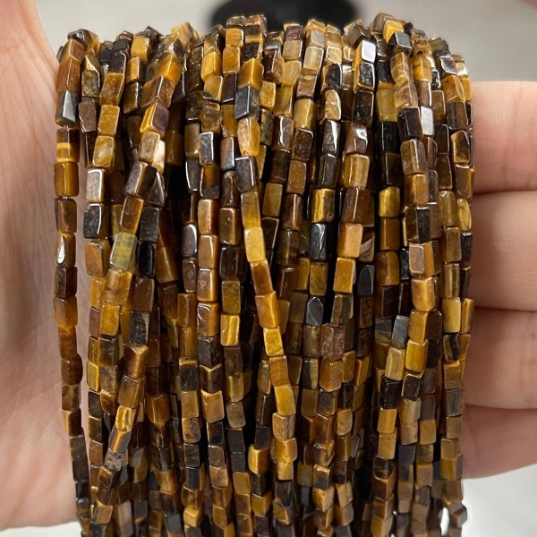 No_898_Natural Yellow Tiger Eye Stone Small Rectangle_2*4mm_(Sold Per Strand)