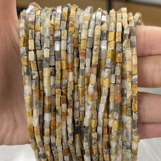 No_901_Natural Crazy Agate Small Rectangle_2*4mm_(Sold Per Strand)