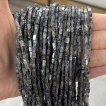 No_902_Natural Black Labradorite Small Rectangle_2*4mm_(Sold Per Strand)